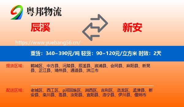 辰溪到新安县物流专线名片