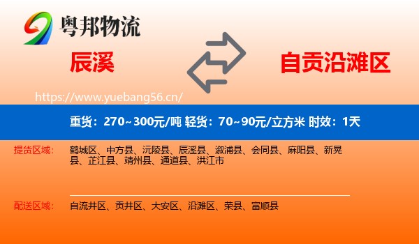 辰溪到沿滩区物流专线名片