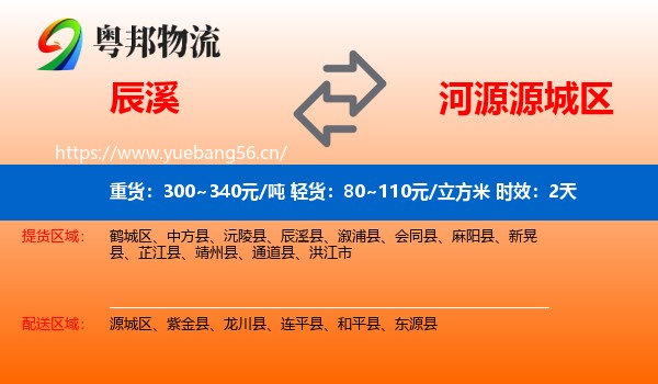 辰溪到源城区物流专线名片