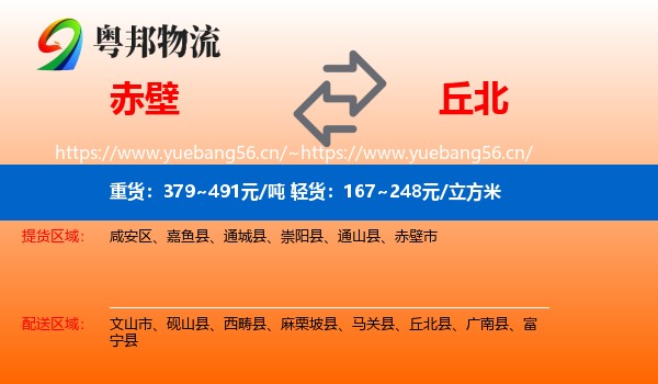 赤壁到丘北县物流