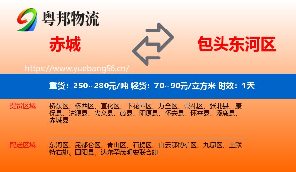 赤城到东河区物流专线名片