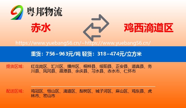 赤水市到滴道区物流专线