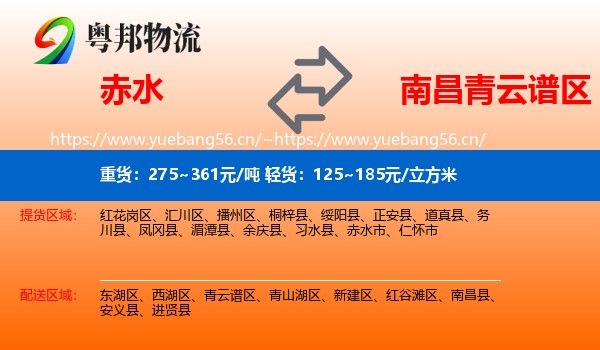 赤水到青云谱区物流