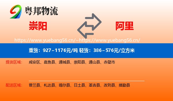 崇阳到阿里物流