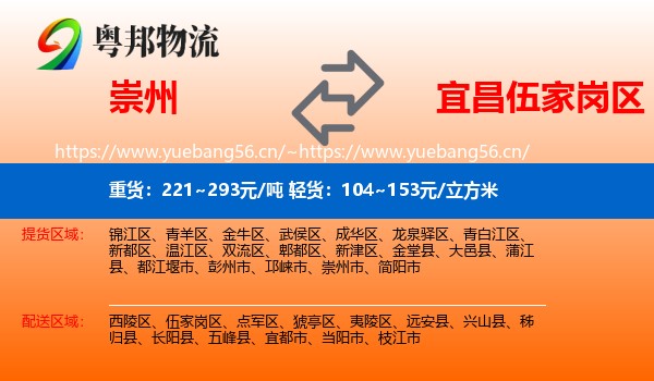 崇州到伍家岗区物流