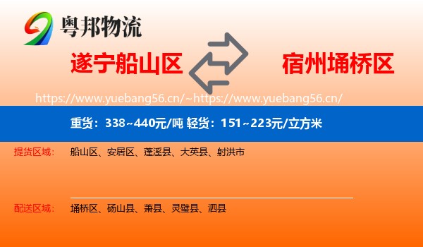 遂宁船山区到埇桥区物流