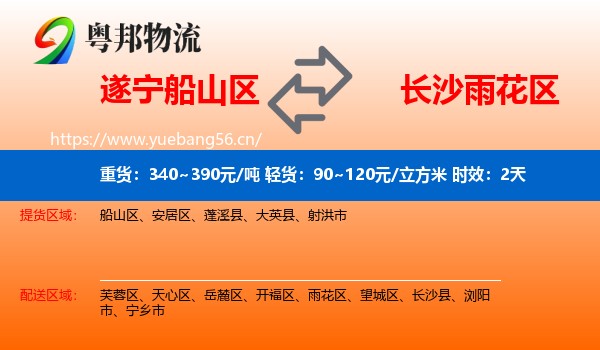 遂宁船山区到雨花区物流专线名片