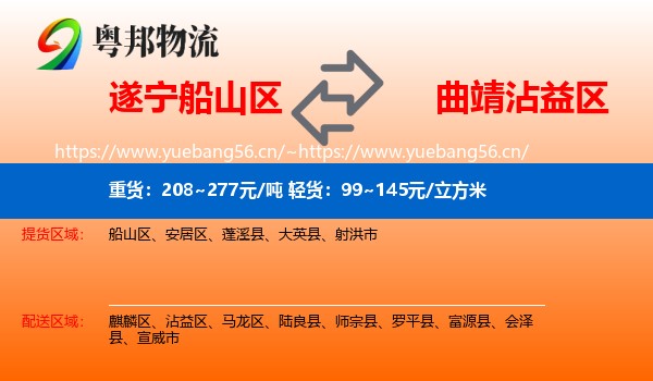 遂宁船山区到沾益区物流