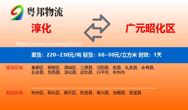 淳化到昭化区物流专线名片