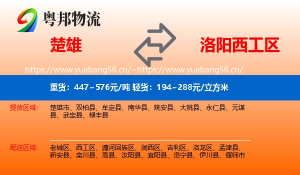 楚雄到西工区物流