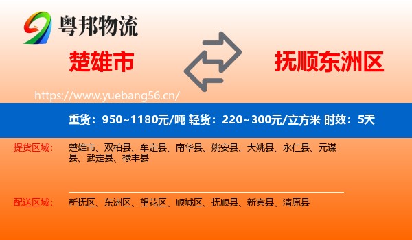 楚雄市到东洲区物流 楚雄市到东洲区物流专线名片