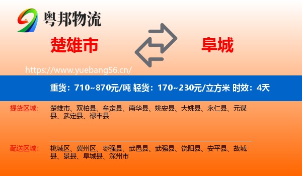 楚雄市到阜城县物流 楚雄市到阜城县物流专线名片