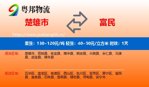 楚雄市到富民县物流专线名片