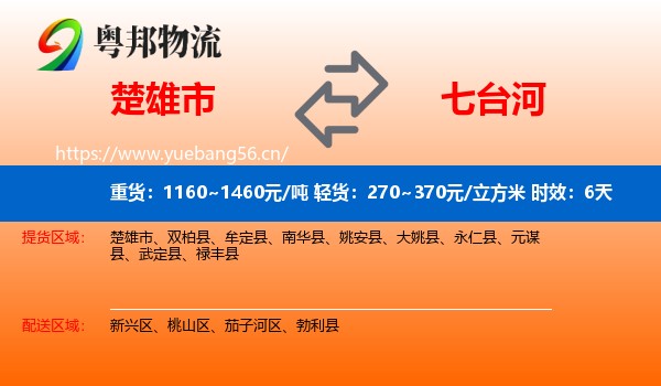 楚雄市到七台河物流 楚雄市到七台河物流专线名片