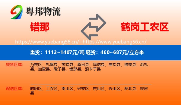 错那到工农区物流