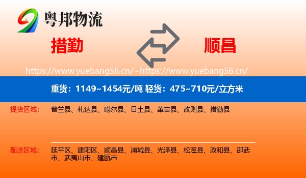 措勤到顺昌县物流