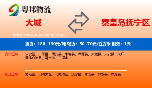 大城到抚宁区物流专线名片