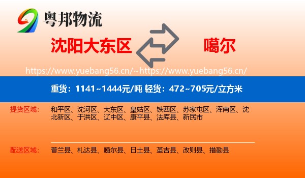 沈阳大东区到噶尔县物流