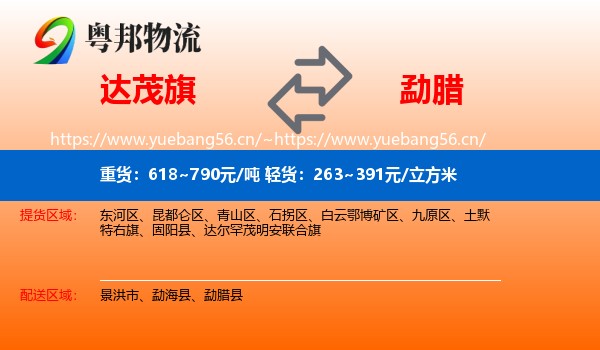 达茂旗到勐腊县物流