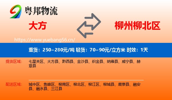 大方到柳北区物流专线名片