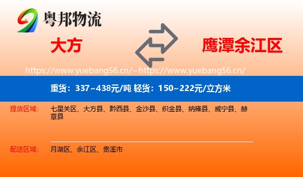大方到余江区物流