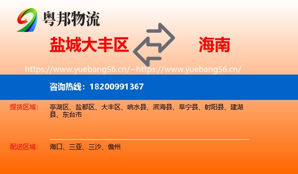 大丰区到海南物流专线