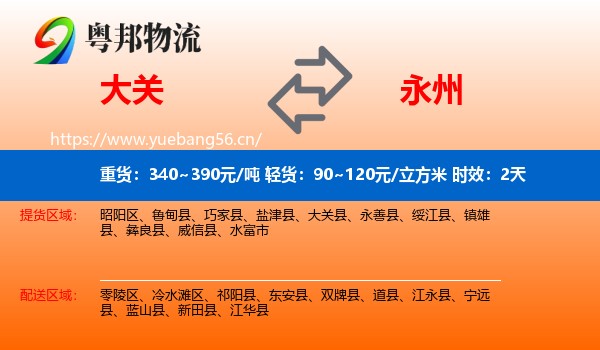 大关到永州物流专线名片