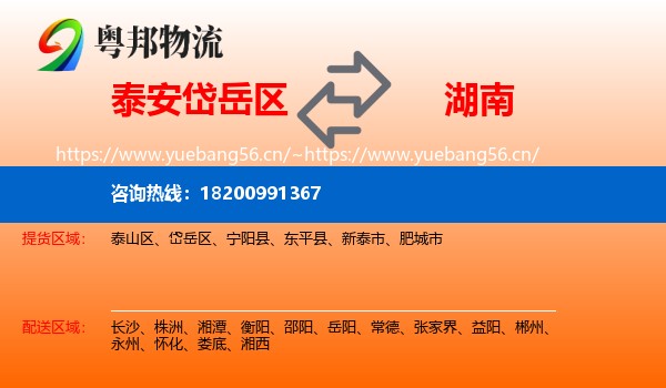 岱岳区到湖南物流专线