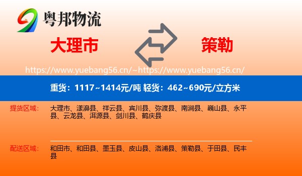 大理市到策勒县物流