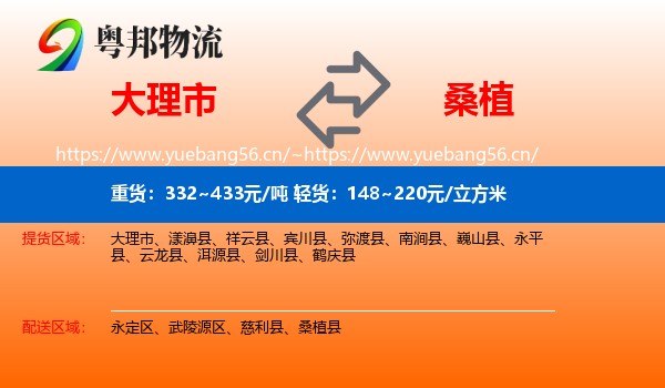 大理市到桑植县物流