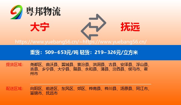 大宁到抚远市物流