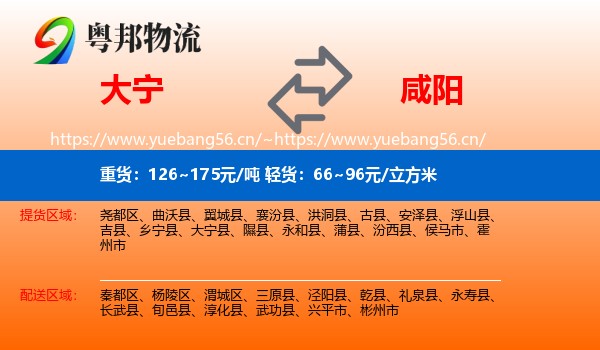 大宁到咸阳物流