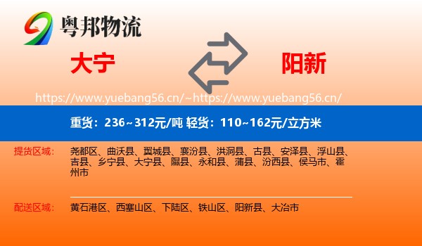 大宁到阳新县物流