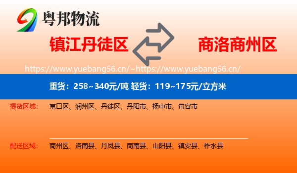 镇江丹徒区到商州区物流