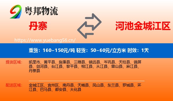 丹寨到金城江区物流专线名片