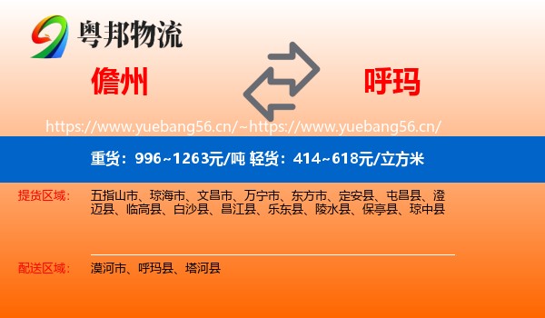 儋州到呼玛县物流