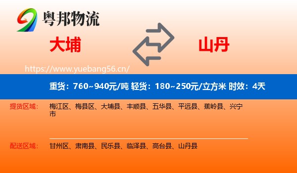 大埔到山丹县物流专线名片