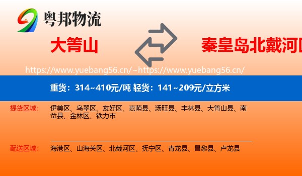 大箐山到北戴河区物流