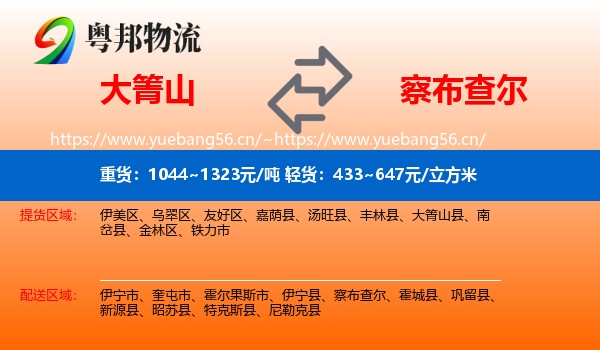 大箐山到察布查尔物流