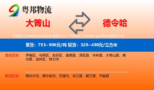 大箐山到德令哈市物流