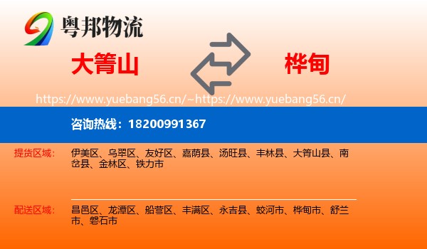大箐山到桦甸市物流