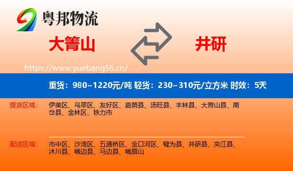 大箐山到井研县物流 大箐山到井研县物流专线名片