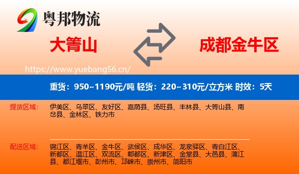 大箐山到金牛区物流专线名片