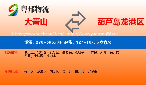 大箐山到龙港区物流