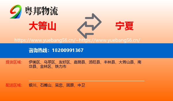 大箐山县到宁夏物流专线