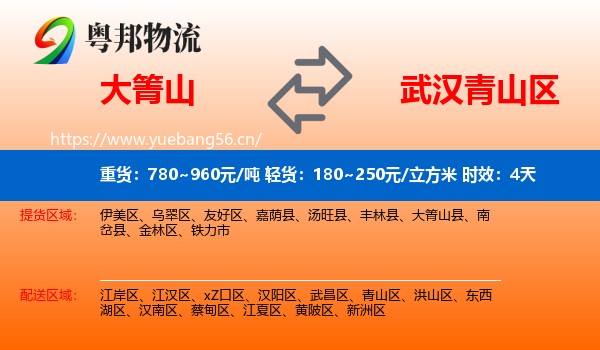 大箐山到青山区物流 大箐山到青山区物流专线名片