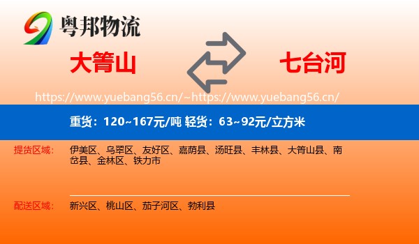 大箐山县到七台河物流专线