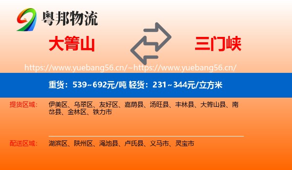 大箐山到三门峡物流