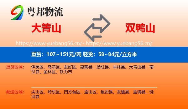 大箐山县到双鸭山物流专线