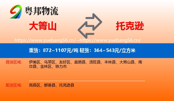 大箐山到托克逊县物流